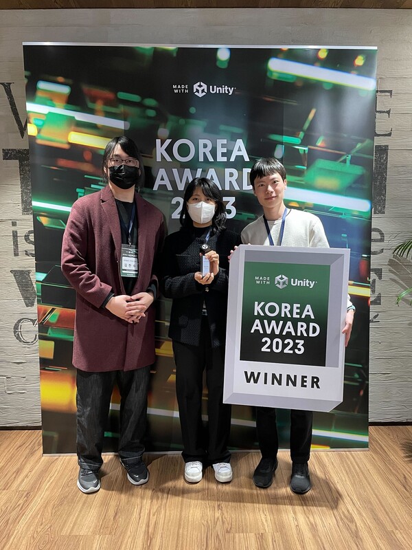 김찬수 5민랩 리드 프로그래머, 신수민 5민랩 아트 디렉터, 송윤준 5민랩 프로그래머 (왼쪽부터)