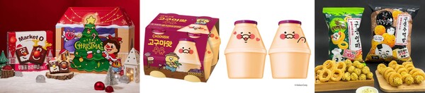 오리온, 빙그레 단지우유, 해태제과 (왼쪽부터)