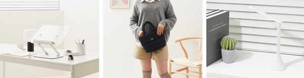 예스24 굿즈 베스트셀러 '투명 아크릴 독서대', '패딩 토트백', '심플 폴더블 LED 독서등'