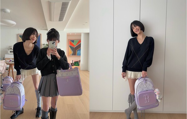 MLB키즈 ‘뉴럭스 모노그램 책가방’ 김수미 & 태이