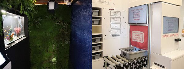 인생네컷+ 1호점 메를로 부스, 왓츠인마이백 부스 (왼쪽부터, 제공 ㈜엘케이벤쳐스)