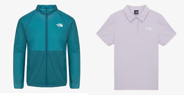 트레일윈드 재킷 및 스윙 반팔 폴로티(왼쪽부터)