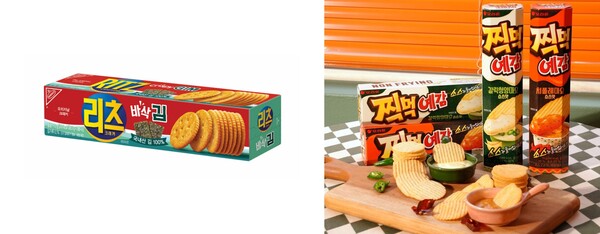 동서식품, 오리온 (왼쪽부터)